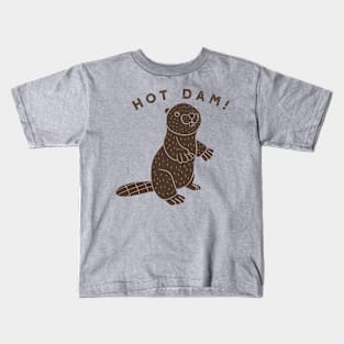 Hot Dam! Funny Beaver Kids T-Shirt